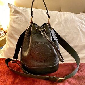 Coach Black Leather Bucket Bag